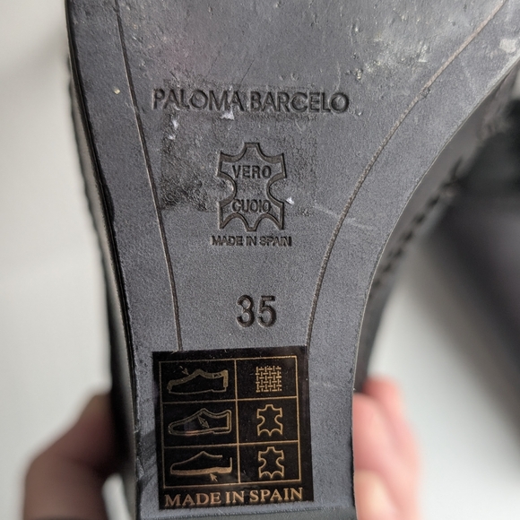 Paloma Barcelo Black Wedge Shoes - Picture 4 of 10